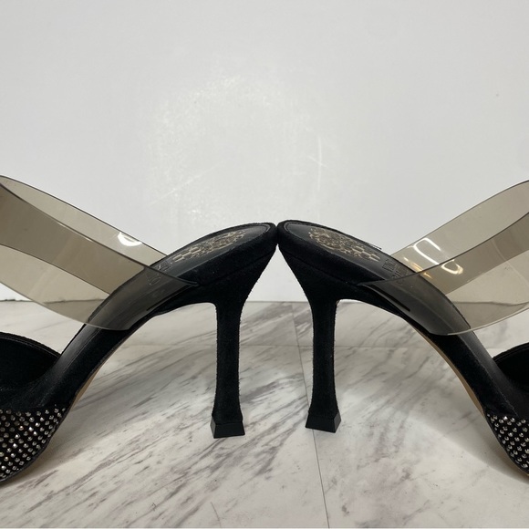 Vince Camuto Kempern Jeweled Black Heeled Mule 7M - Picture 8 of 13